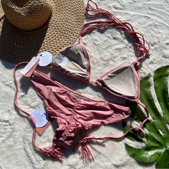 PQ Mila Top and Ruched Teeny Bikini Bottom in Pink Pearl. NWT - Picture 5 of 11